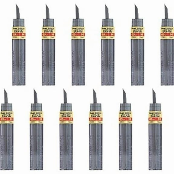 0.5 mm Hi-Polymer Black Lead Refills - Pack of 12
