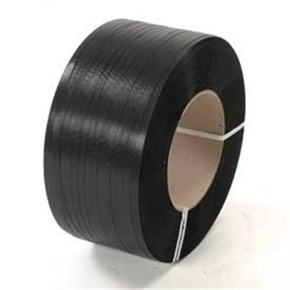 0.5 x 0.018 x 9000 ft. Polypropylene Strapping with 8 x 8 in. Core - Black