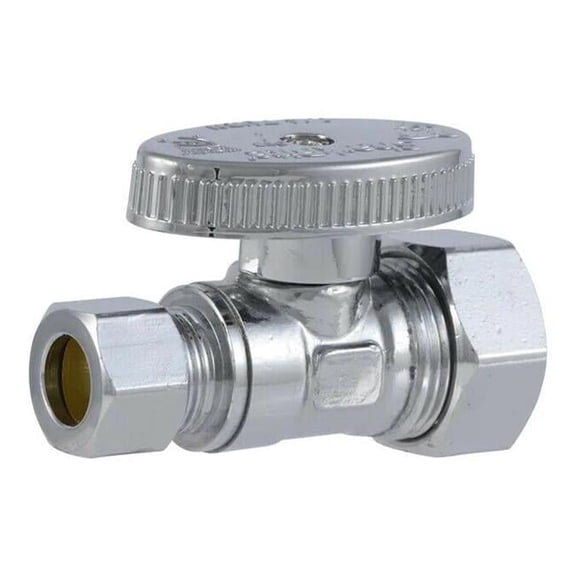 0.5 x 0.37 in. Straight Full Value, Brass - Case of 12