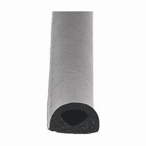 0.5 x 0.375 in. x 50 ft. Trailer Weather Stripping Non Ribbed D Seal with Tape - Black
