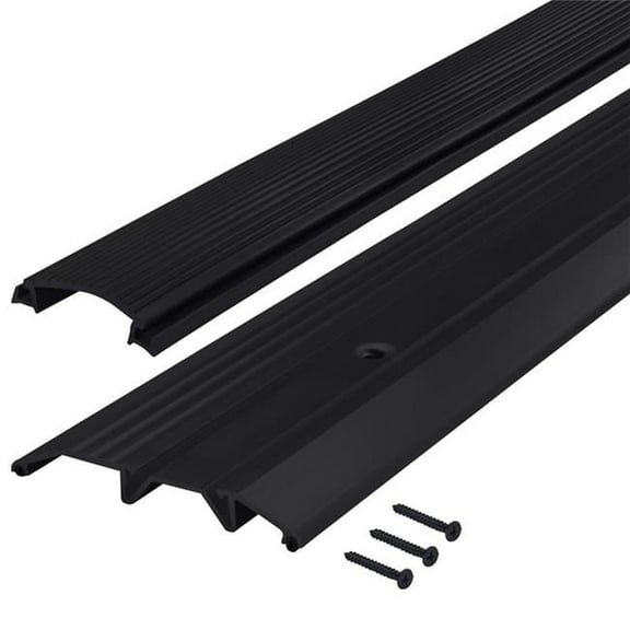 0.5 x 3.75 x 36 in. Mill Aluminum & Vinyl Deluxe Low Threshold - Black - Pack of 6