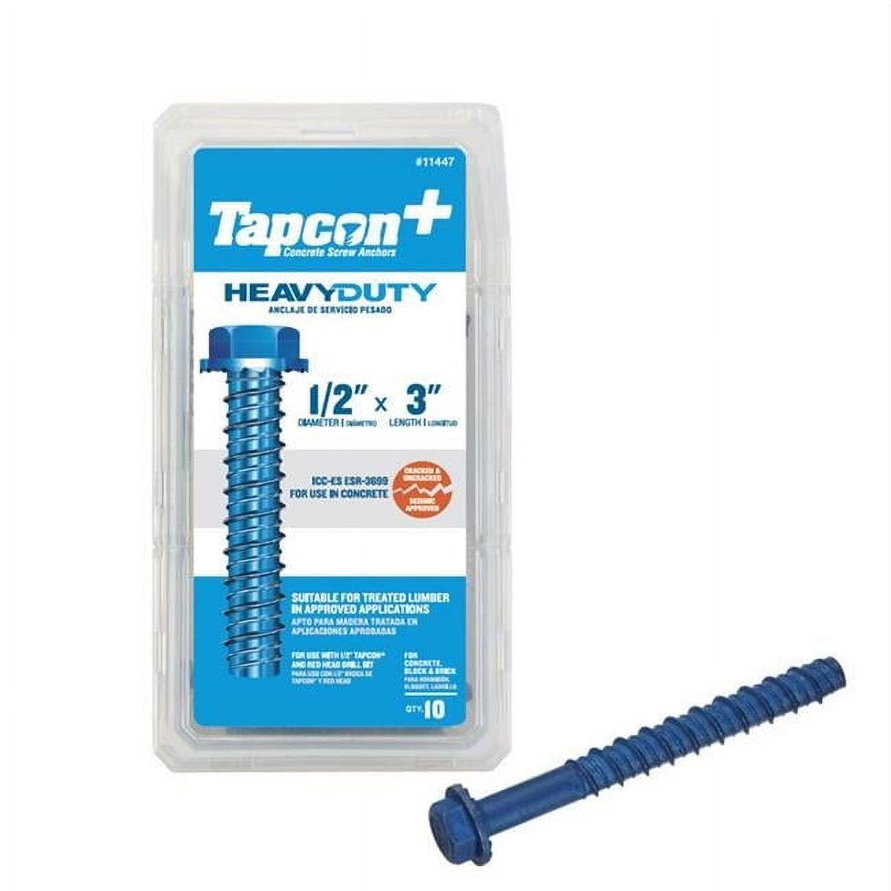0.5 x 3 in. Blue Hex Drive Hex Washer Head Concrete Screws, Pack of 10 - Case of 4