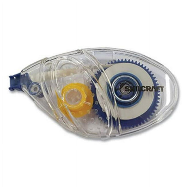 0.5 x 394 in. Skilcraft Correction Tape Recycled Mini Dispenser Non Refillable Clear White