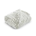 thumbnail image 1 of 0.5 x 40 x 60 in. Cream Knitted Polyester Solid Color Throw Blanket, 1 of 1