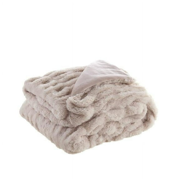 0.5 x 50 x 60 in. Blush Knitted Polyester Solid Color Throw Blanket