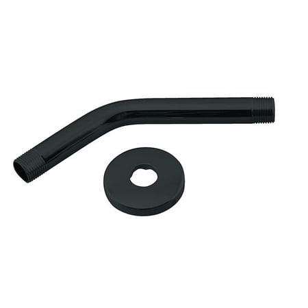 0.5 x 8 in. S-Shower Arm with Sure Grip Flange, Matte Black