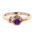 thumbnail image 1 of 0.50 CT Amethyst Ring 14K Rose Gold Knot 4 prongs Round, 1 of 7