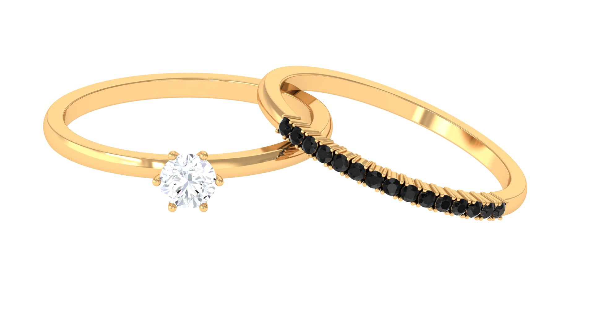 Onyx wedding sale ring sets
