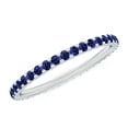 thumbnail image 1 of Rosec Jewels 0.50 CT Created Blue Sapphire Full Eternity Band Ring for Women, 14K White Gold, US 7.50, 1 of 9