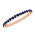 thumbnail image 1 of Rosec Jewels 0.50 CT Created Blue Sapphire Full Eternity Band Ring for Women, 18K Rose Gold, US 5.50, 1 of 8