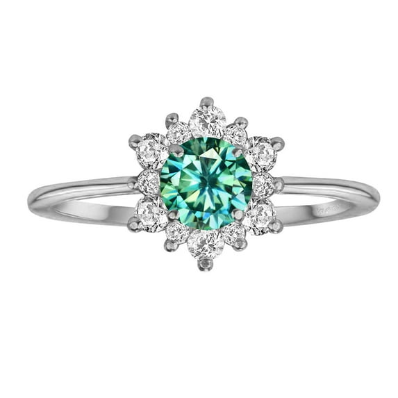 0.50 CT Green Moissanite Ring, 925 Sterling Silver Moissanite Engagement Ring, Promise Ring for Women, Moissanite Ring, Solitaire Ring For Women, Gift for her, Green Moissanite Ring, Wedding Ring