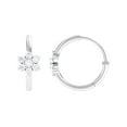 thumbnail image 1 of Rosec Jewels Natural White Diamond Flower Hoop Earring for Women, 18K White Gold, 1 of 8