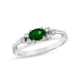 thumbnail image 1 of 0.50 CTW Diamond & Emerald Fashion Band, 14K White Gold - Size 8, 1 of 1