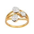 thumbnail image 1 of 0.50 CTW Natural Diamond Polki Three Stone Multi Band Women Valentines Day Gifts Ring 925 Sterling Silver 14K Gold Plated, 1 of 5