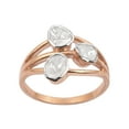 thumbnail image 1 of 0.50 CTW Natural Diamond Polki Three Stone Multi Band Women Valentines Day Gifts Ring 925 Sterling Silver 14K Rose Gold Plated, 1 of 5