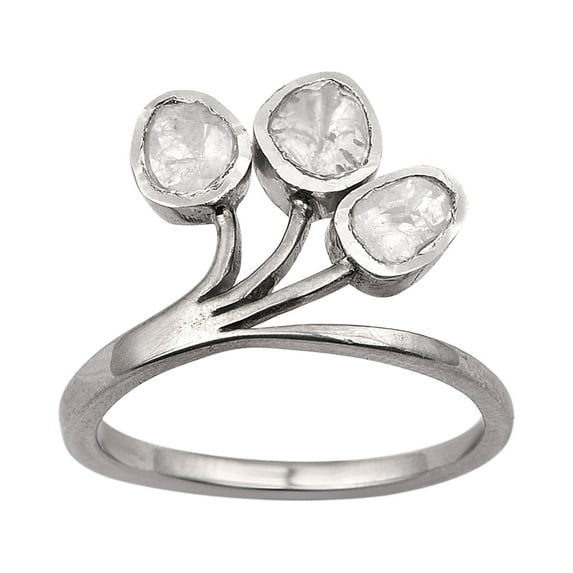 0.50 CTW Natural Diamond Polki Tree of Life Ring 925 Sterling Silver Women Valentines Day Gifts Jewelry