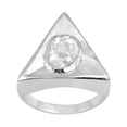 thumbnail image 1 of Mooneye 0.50 CTW Natural Diamond Polki Triangular Women Gifts Solitaire Ring 925 Sterling Silver, 1 of 5