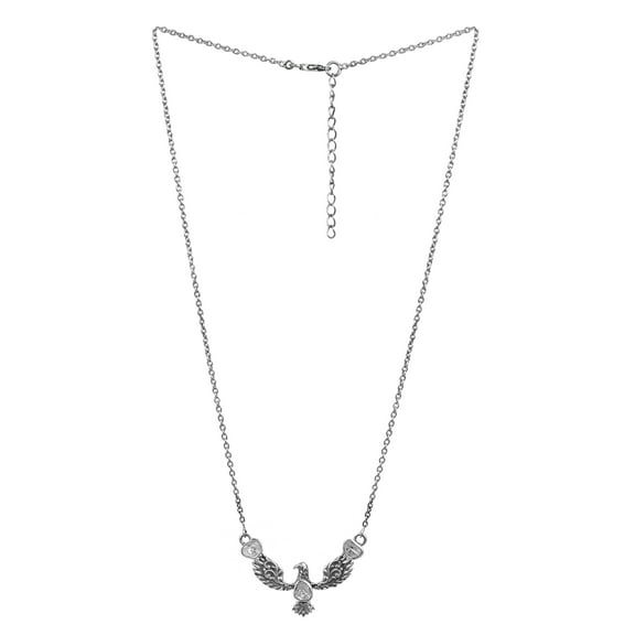 0.50 CTW Polki Diamond Eagle Women Valentines Day Gifts Necklace 18 Inches Long Chain, 925 Sterling Silver