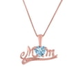 thumbnail image 1 of 0.50 Carat 5MM Heart Shape Gemstone With Round Diamond In Heart Shape Mom Pendant For Woman Crafted In 10k Rose White and Yellow Gold With 18 Gold Plated Over 925 Sterling Silver Box Chain, 1 of 5