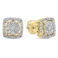 thumbnail image 1 of 0.50 Carat (Ctw) 10K Yellow Gold Real Round Cut White Diamond Ladies Cluster Stud Earrings 1/2 CT, 1 of 1