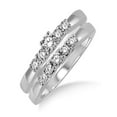 thumbnail image 1 of 0.50 Carat Elegant 5 stone Bridal Set with Round Cut Diamond Moissanite in 10k White Gold, 1 of 2