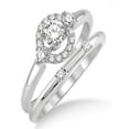 thumbnail image 1 of 0.50 Carat Elegant Flower Halo Bridal Set with Round Cut Diamond in 10k White Gold, 1 of 3