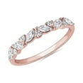 thumbnail image 1 of 0.50 Carat Excellent Marquise Shape Genuine Diamond Latest Design Engagement Eternity Band for Ladies Solid 18K Rose Gold Size 7.5, 1 of 7