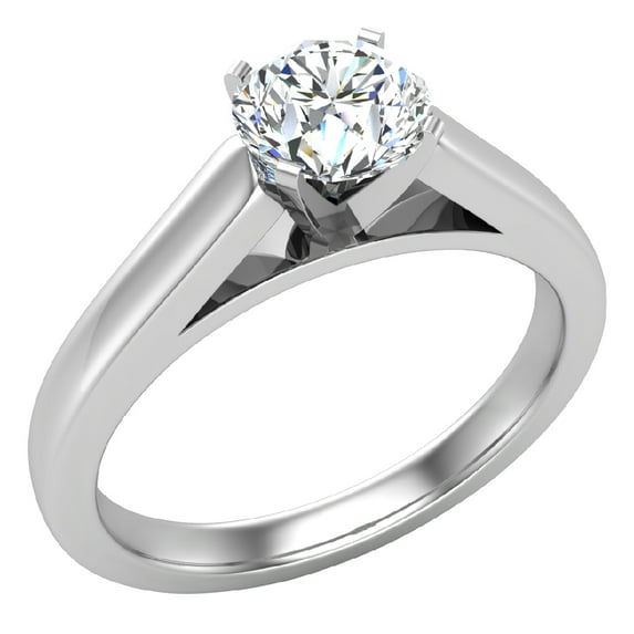 0.50 Carat G I1 Round Brilliant Diamond Engagement Ring For Women 18k White Gold 4 Prong Solitaire Setting