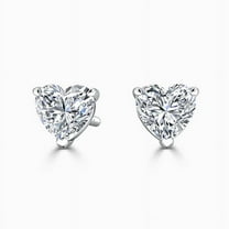 0.50 Carat Heart Cut Colorless Genuine Moissanite Stud Earrings for women Solid 14K White Gold Screw Back Studs Earring