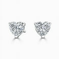 thumbnail image 1 of 0.50 Carat Heart Cut Lab Created Diamond Stud Earrings for women Solid 18K White Gold Screw Back Studs Earring, 1 of 5