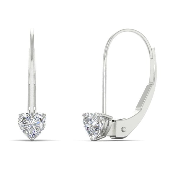 0.50 Carat Heart Shape Stud Lever Back Earrings - Fascinating Diamonds