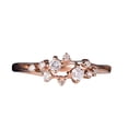 thumbnail image 1 of 0.50 Carat Man made diamond moissanite Cluster Ring Twig Engagement Ring Floral Unique Wedding Band Snowflake Design in Silver with 18k Rose Gold Plating, 1 of 9