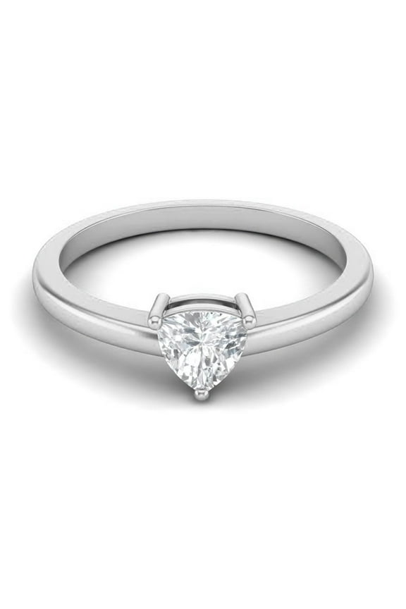 0.50 Carat Moissanite 925 Sterling Silver Trillion Classic Prong Set Solitaire Women Spring Ring