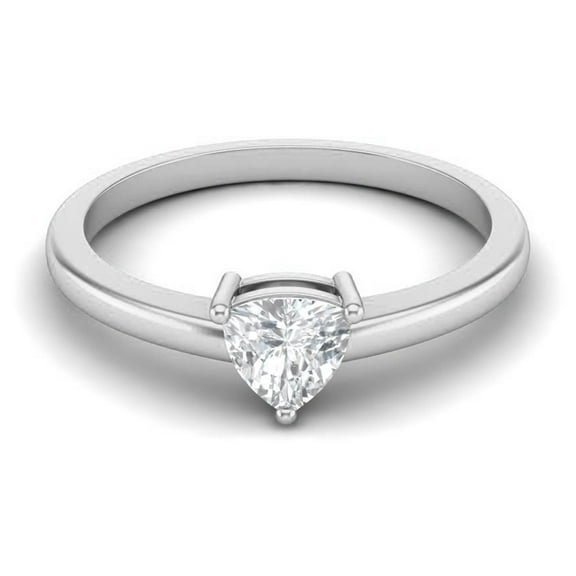 0.50 Carat Moissanite 925 Sterling Silver Trillion Classic Prong Set Solitaire Women Easter Ring