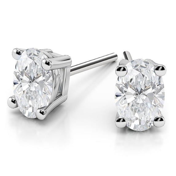 0.50 Carat Oval Cut Lab Created Diamond Stud Earrings for women Solid 950 Platinum Screw Back Studs Earring