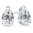 thumbnail image 1 of 0.50 Carat Pear Cut Lab Created Diamond Stud Earrings for women Solid 18K White Gold Push Back Studs Earring, 1 of 5
