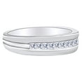 thumbnail image 1 of AFFY 0.50 Carat Princess Shape White Natural Diamond Men's Eternity Band Ring 14k Solid White Gold Ring Size-13, 1 of 1