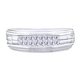 thumbnail image 1 of AFFY 0.50 Carat Princess Shape White Natural Diamond Men's Two Row Engagement Ring 14k Solid White Gold Ring Size-12, 1 of 1