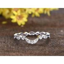 0.50 Carat Ring Wedding Band with Moissanite Diamonds Anniversary Ring with 18k Gold Plating