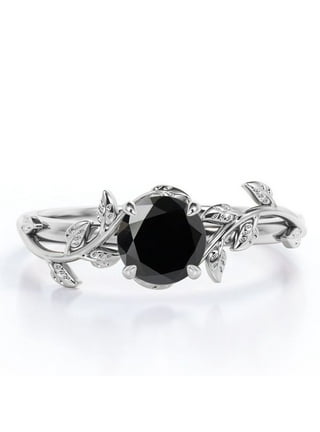 2 Carat Oval Lab Created Black Diamond Engagement Ring with 2pcs Pave Ring  Band in 10k Black Gold 