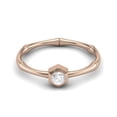 thumbnail image 1 of 0.50 Carat Round Moissanite Diamond E Color VS1 Clarity Brilliant Cut 925 Sterling Silver Rose Vermeil Solitaire Geometric Ring, 1 of 3
