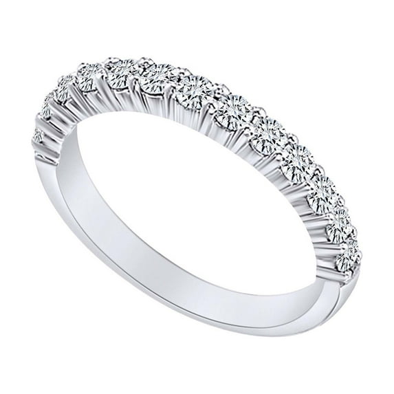 AFFY 0.50 Carat Round Shape White Natural Diamond Beautiful Stylish Engagement Ring 14K Solid White Gold Ring Size-9