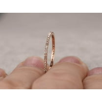 0.50 Carat Solid 10k Rose Gold Wedding Band with Moissanite Diamonds Band