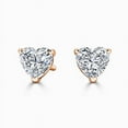 thumbnail image 1 of 0.50 Carat Stunning Heart Cut Lab Created Diamond Stud Earrings for women Solid 14K Rose Gold Screw Back Studs Earring, 1 of 5