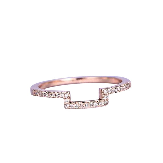 0.50 Carat Wedding Band Real Moissnaite Diamonds Anniversary Ring Curved Stretch Design Antique Style Band with 18k Gold Plating