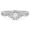 thumbnail image 1 of 0.50 Carat (ctw) 10K White Gold Round Diamond Ladies Engagement Halo Style Swirl Split Shank Bridal Ring 1/2 CT, 1 of 6