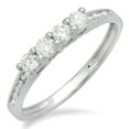 thumbnail image 1 of 0.50 Carat (ctw) 14K Gold Round Diamond Ladies Bridal Anniversary Wedding Band Stackable Ring 1/2 CT, 1 of 1