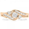 thumbnail image 1 of 0.50 Carat (ctw) 14K Rose Gold Round Cut Diamond Ladies Bridal Swirl Engagement Ring With Matching Band Set 1/2 CT, 1 of 1