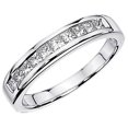 thumbnail image 1 of 0.50 Carat (ctw) 14K White Gold Princess White Diamond Anniversary Wedding Stackable Ring Band 1/2 CT, 1 of 1