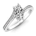 thumbnail image 1 of 0.50 Carat (ctw) 18K White Gold Round White Diamond Ladies Forever Together Two Stone Bypass Style Bridal Engagement Rin, 1 of 1